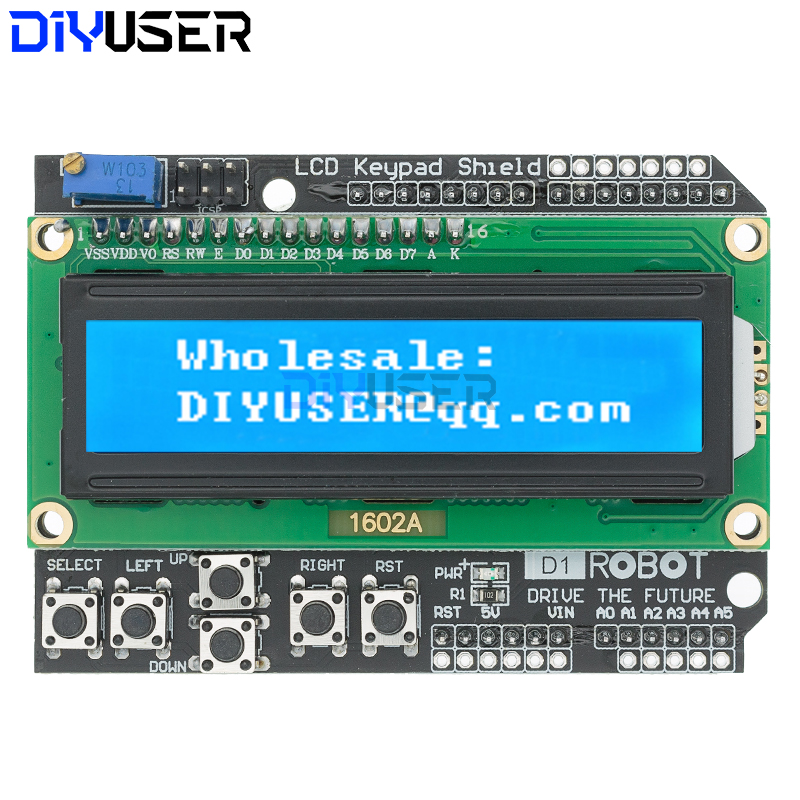 Lcd 1602 - DIYUSER 1602 LCD Keypad Shield LCD1602