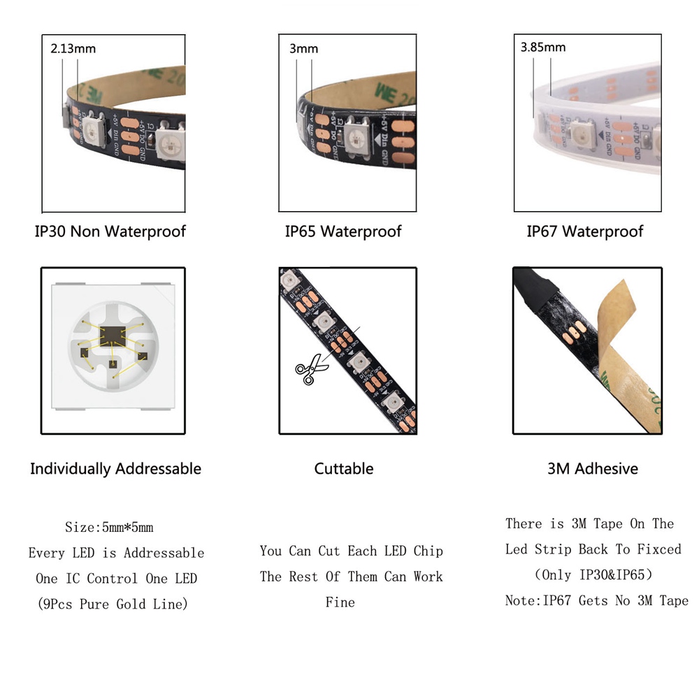 WS2811 WS2812B WS2813 WS2815 5 - Ws2812B Strip 5V 评论和价格