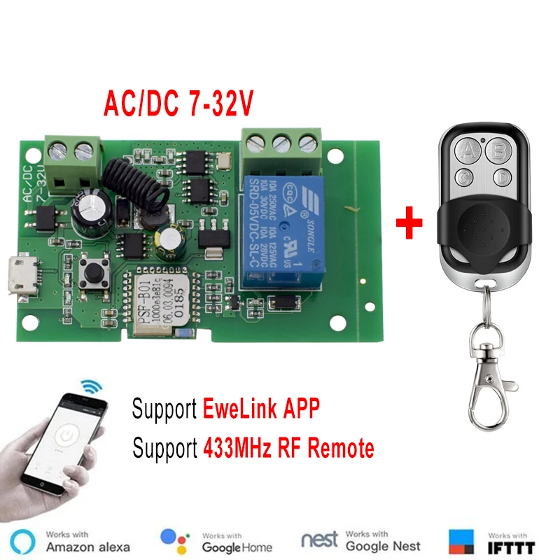 Ewelink AC/DC 5V 7V-32V 1 Chan - Relay Module 1 Channel 评论和价格
