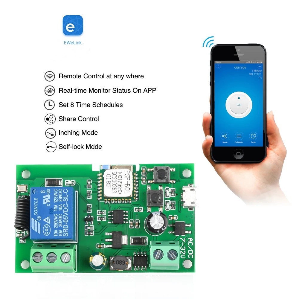 Ewelink AC/DC 5V 7V-32V 1 Chan - Relay Module 1 Channel 评论和价格