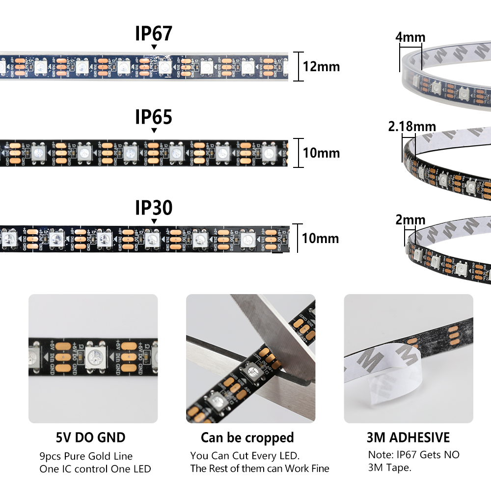 WS2812B Smart Pixel RGBIC Led  - Ws2812B Strip 5V 评论和价格