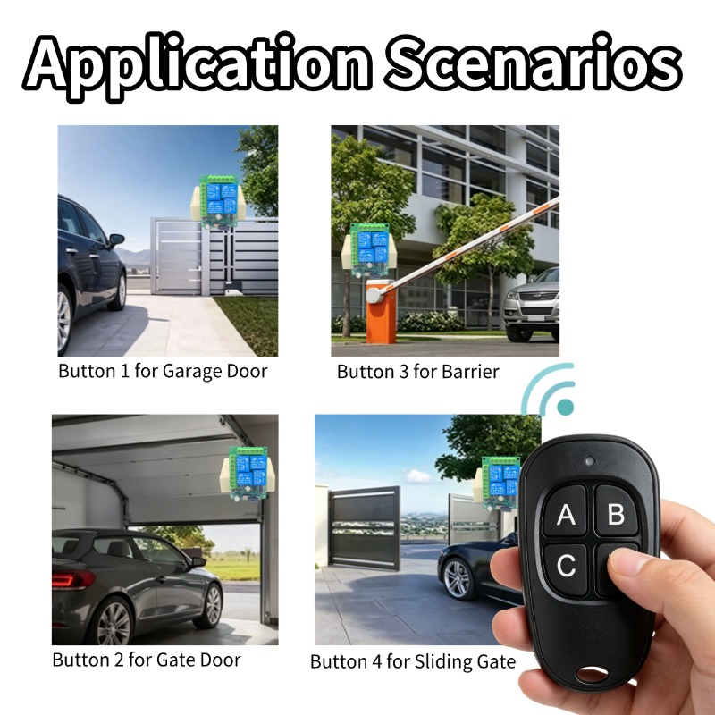 433MHz Universal Wireless Remo - Relay Module 4 Channel 评论和价格