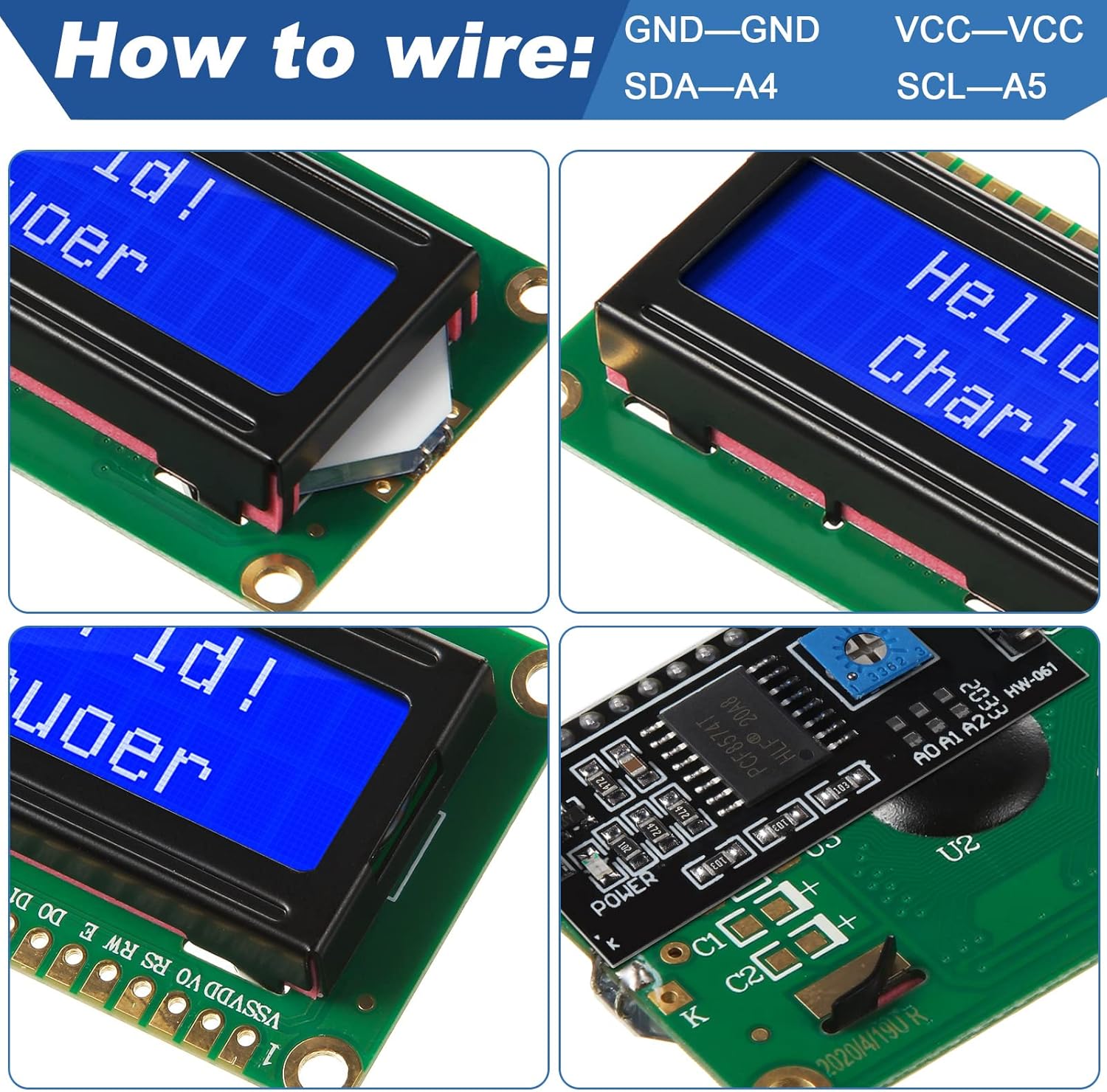 1Set 1602 LCD 20*4 Blue Screen - Lcd 1602 评论和价格